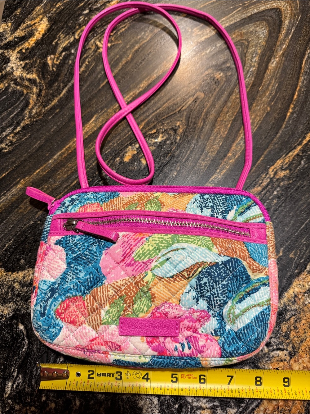 Vera Bradley Bright Pink Multi Floral Quilted Crossbody